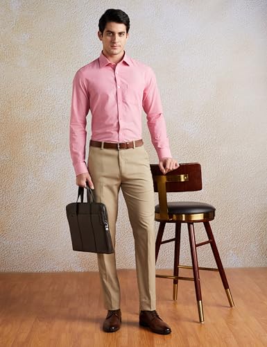 Image of Amazon Brand - Symbol Men's Solid Cotton Slim Fit Formal Shirt | Plain | Full Sleeve