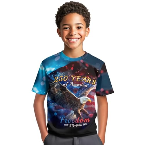 Image of WELLFLYHOM Kids Tshirts Girls Boys Short Sleeve Crewneck Tees Shirts Casual Sport Pullover Tops Size 3-16 Years