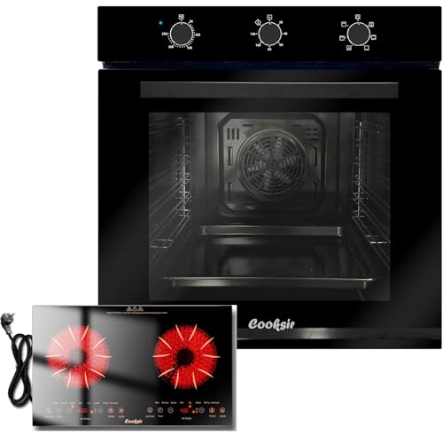Four encastrable 2200W et plaque électrique 2 feux pour cuisine équipée