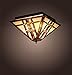 Meyda Tiffany 178890 Tiffany/Mica Three Light Flushmount from Prairie Wheat Collection in Mahogany Bronze Finish, 14.00 inches