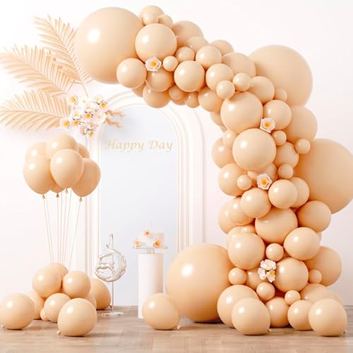 Image of Voircoloria 130pcs Blush Pink Balloons Different Sizes 18 inch 12 inch 10 inch 5 inch Boho Pink Latex Balloon Garland Arch Kit for Birthday Baby Shower Graduation Wedding Gender Reveal Party Decorations