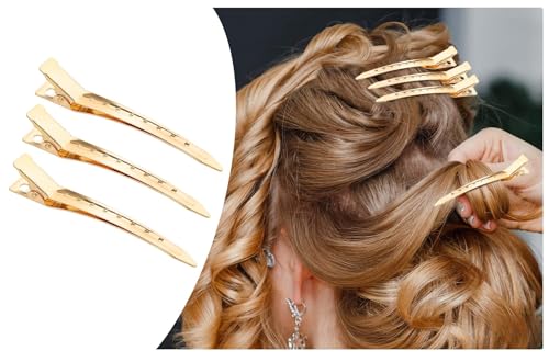 Mbsomnus 36pcs Hair Clips Women Gold Hair Clips for Styling 3.5 Inch Sectioning Hair Clips Metal Duckbill Hair Clips Pin Curl Clips Hairdressing Clips Alligator Curl Clips for Women Girls Salon - Image 4