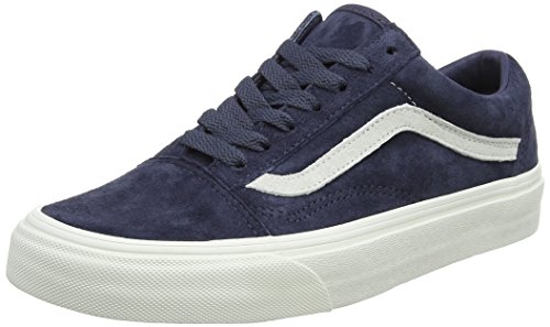 Vans Men's Low-Top Trainers, Blue ((Pig Suede) Parisian Night/Blanc De Blanc Red), 45
