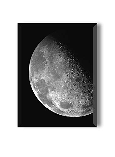 MILUKA Laminas Decorativas Pared con Marco 50x70 | Cuadro Decoracion Salon Modernos | Cuadros Decoracion Dormitorios | Lamina para Cuadros Decoracion Pared | Poster Luna -Marco negro - Crescent Moon Cover