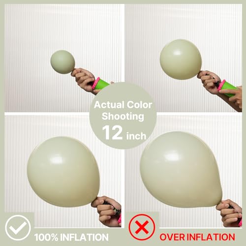 Image of PartyWoo Sage Green Balloons 100pcs 12 Inch Boho Dusty Olive Green Latex Balloons for Birthday Baby Shower Graduation Engagement Wedding Dinosaur Jungle Golf Football Theme Party Decorations Green-F32