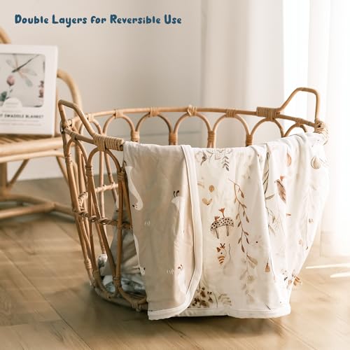 Image of GRSSDER Baby Blankets Super Soft Jersey Knit Reversible Swaddle Blanket for Baby Girls and Boys, Stretchy Breathable Receiving Blankets 34 x 44 Extra Large, Cute Duck