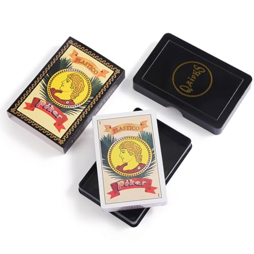 Kartenspiel, spanische Spielkarten, Waterproof Plastic Playing Cards, wasserdichte Spielkarten Pokerkarten für das Geschenkpartyspiel, Design Mit klassischer Karte, Spanisches Deck mit 50 Karten