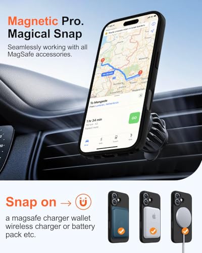 Image of Magnetic for iPhone 17 Case,Shockproof Matte Cover,Black Matte | with Screen Protector,Compatible with MagSafe,Military Grade Drop Protection,Full Camera Protection,Non-Slip Design Case