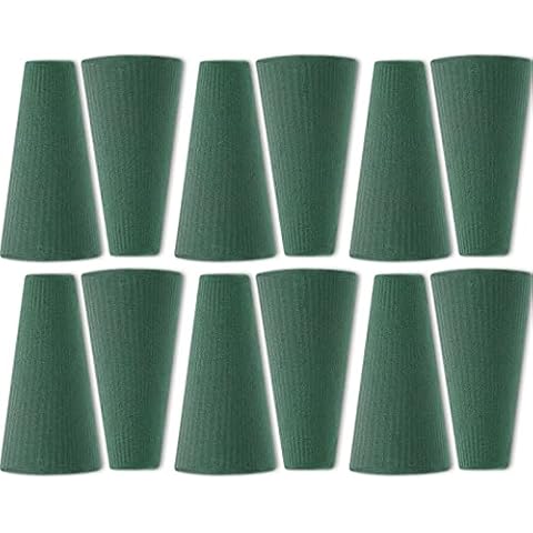 12 Pcs Floral Foam Dry Wet Foam Tree Cones Floral Foam Blocks Green Foam for Flower Arrangements Florist Plant Artificial Flower Holder Vase Wedding Birthday Home Garden Decorations, 4.72 x 2.8 Inches Cover