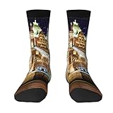 Elegante puntera negra: estos calcetines Night London Tower Bridge cuentan con un diseño único de puntera en contraste, añadiendo un toque moderno, discreto pero elegante a tus atuendos diarios.
