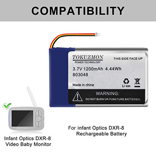 image for TOKUZMON Replacement Battery for Infant Optics DXR-8 Video Baby Monito