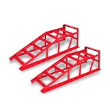 Augerlite 2 rampe di carico in acciaio resistente, portata 2000 kg, 91 x 27 x 24 cm, con protezione antistrappo e ganci a terra, ideali per riparazione, ricambio motore e riparazione sul veicolo