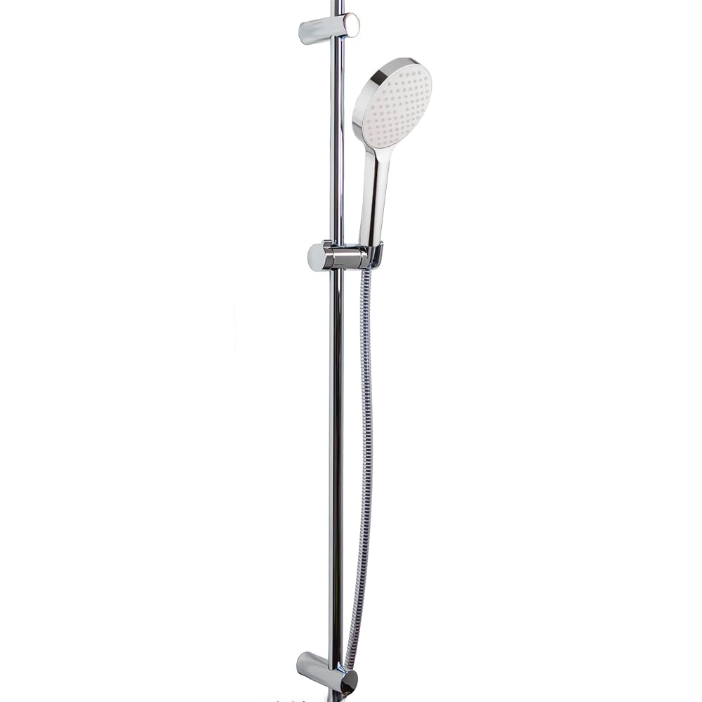 SwissWave - Kit Asta Doccia Reno 1000mm con Doccetta 1 Getto e Flessibile 1600mm - Asta Acciaio Inox - Fissaggi Murali Regolabili - Installazione Semplice e Design Moderno - Argento/Cromo