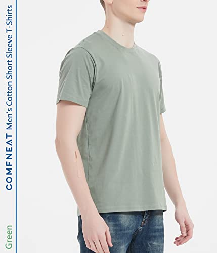 Comfneat Men's 3-Pack Lightweight T-Shirts Cotton Crew Neck Regular Fit Solid Tee4