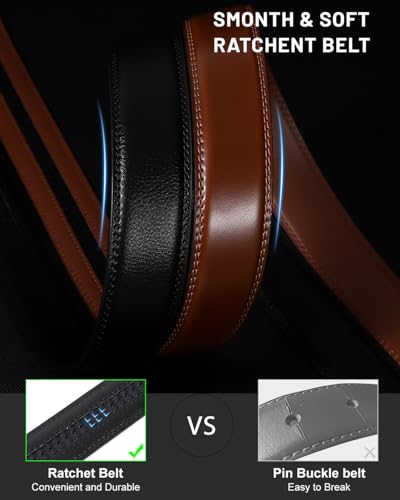 Ratchet Belt Strap for Men Leather Belts Without Buckle Replacement Leather Belt Strap Only 35mm for 40mm Buckle3