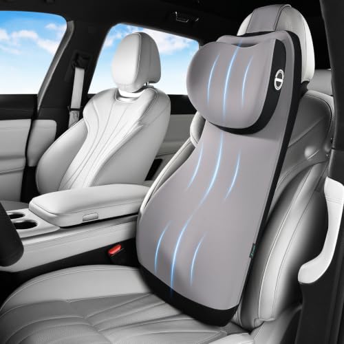 Image of FLORICH Memory Foam Lumbar Support and Headrest Pillow for Car Ergonomic Integrated Widened Design Head Neck Lumbar Support Breathable Washable Cushion for Car Truck Seat Long Driving Back Pain Relief