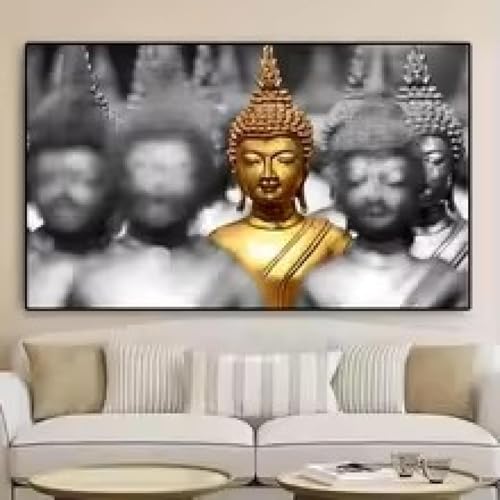 Toile Bouddha design abstrait pour salon zen moderne