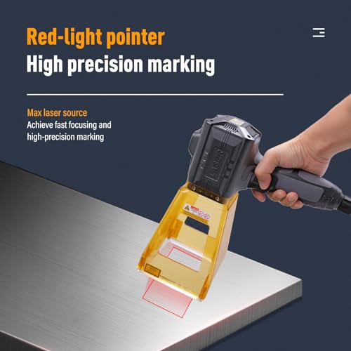 Image of Portable Handheld Laser Marking Machine 50W Fiber Laser Engraver Power Supply Marking 100 * 100mm Laser Engraving Machine for Metal and Non Metal Laser Class 2