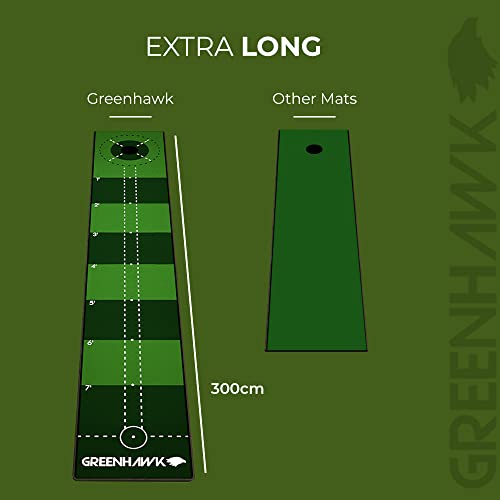 Greenhawk Golf Putting Mat 3m | Indoor Golf Putting Mat with Alignment Lines, Putting Cup & Carry Bag | Non-Slip Putting Practice Mat for Home, Office & Indoor Training - Image 5