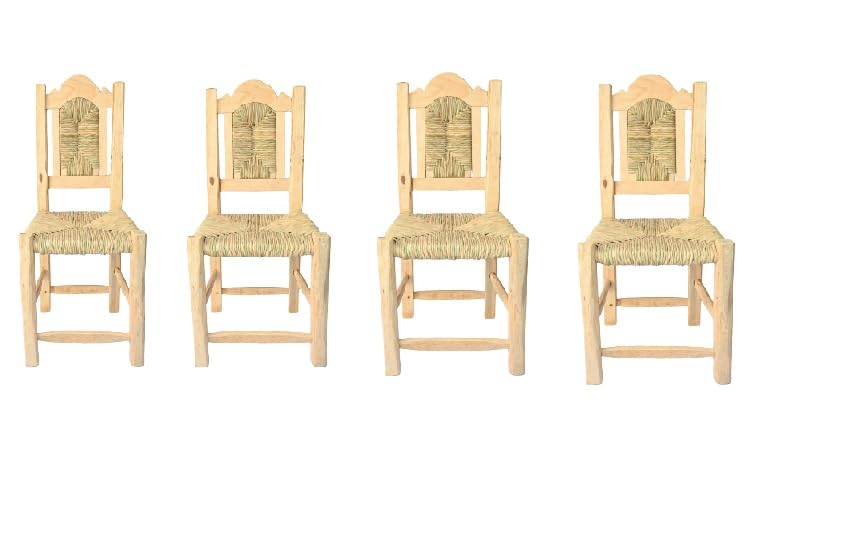 Muebles, Tools Set 4 Sillas de Madera Artesanal Mexicana Tejida con Tule Bordado ideal restaurante, hogar, bar, hotel, jardin, cafeteria
