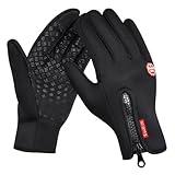 Luva Touch Para Moto, Ciclismo, Corrida Ou Caminhada | Modelo Térmico Com Forro Quente, Grip Antiderrapante E Zíper Ajustável – Proteção Contra Vento E Umidade