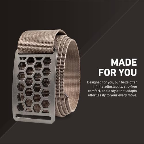 GRIP6 Honeycomb Belt: Durable Belts for Men & Women, Versatile Nylon Tactical Belt for Work, Golf, Casual & Outdoor Use4
