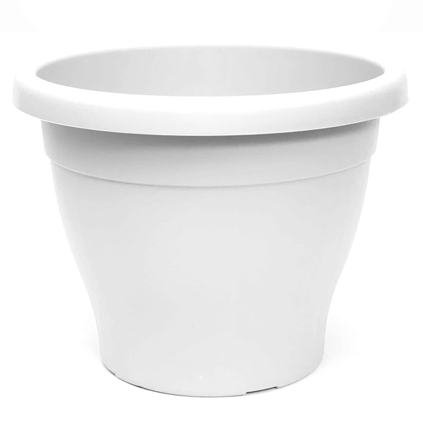 AC - Maceta Mediterránea - Plástico Resistente - Ideal para el Hogar, Plantas, Jardín, Decoración. - Cuidado de Plantas - Forma Redonda - Ø 25 cm - Color Blanco