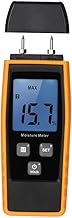 Portátil Mini Medidor de Umidade Digital LCD Madeira Serrada Damp Meter Detector de Umidade de Madeira Testador de Umidade para Madeira Madeira Drywall Plantas Sheetrock Brick Mortar Concrete com 2