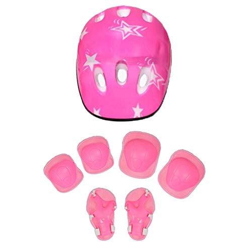 Baoblaze Crianças Crianças Cotovelo/Joelho Pad Pulso Guarda Capacete Protetor Para Skate Skate - Ros