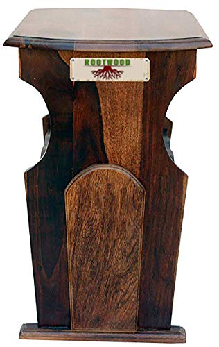 Image of Sheesham Wood Side Table with Magzine Holder for Living Room | Brown
