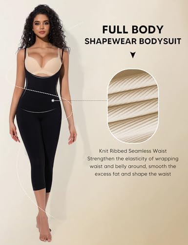 Women Open Bust Full Bodysuit Tummy Control Shapewear Body Shaper Butt Lifter Thigh Slimmer4
