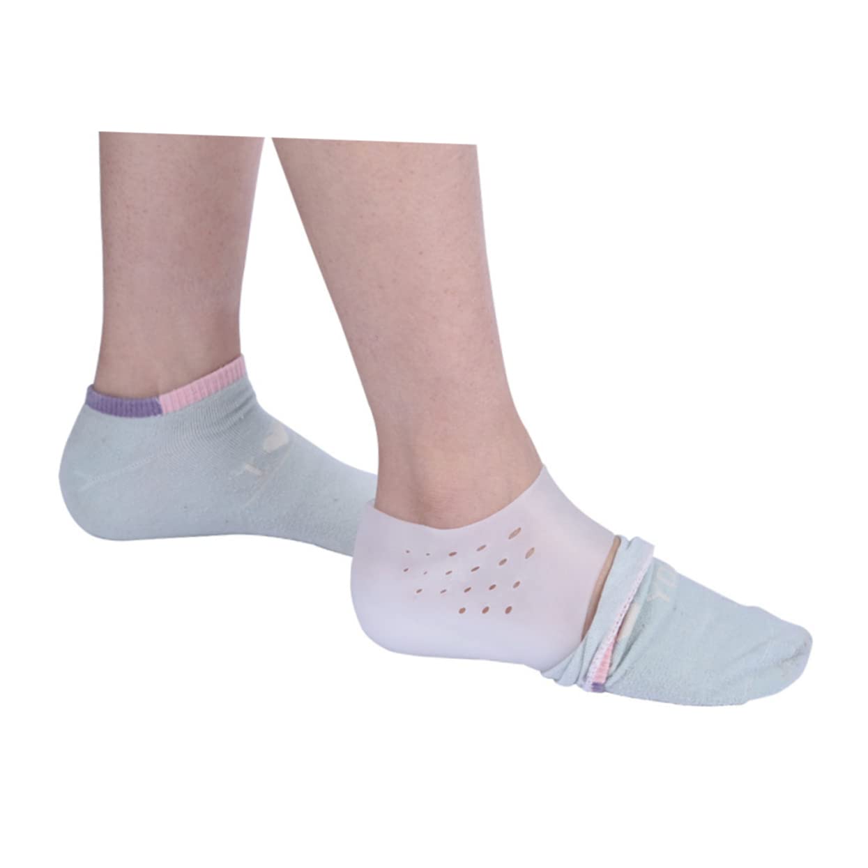 GOOHOCHY 3 Pairs Heel Socks of Protective Ankle Sleeves for Relief Moisturizing Foot Care Heel Height for Running and Walking Lightweight Grade Material