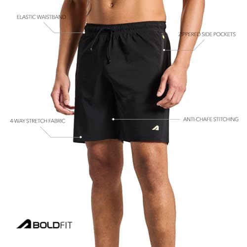 Image of Boldfit Shorts for Men Training Gym Shorts for Men Workout Lightweight Running Short for Man Badminton Short for Boys Breathable Gym Wear for Boys Half Pant for Running, Cycling, Workout, Pickleball