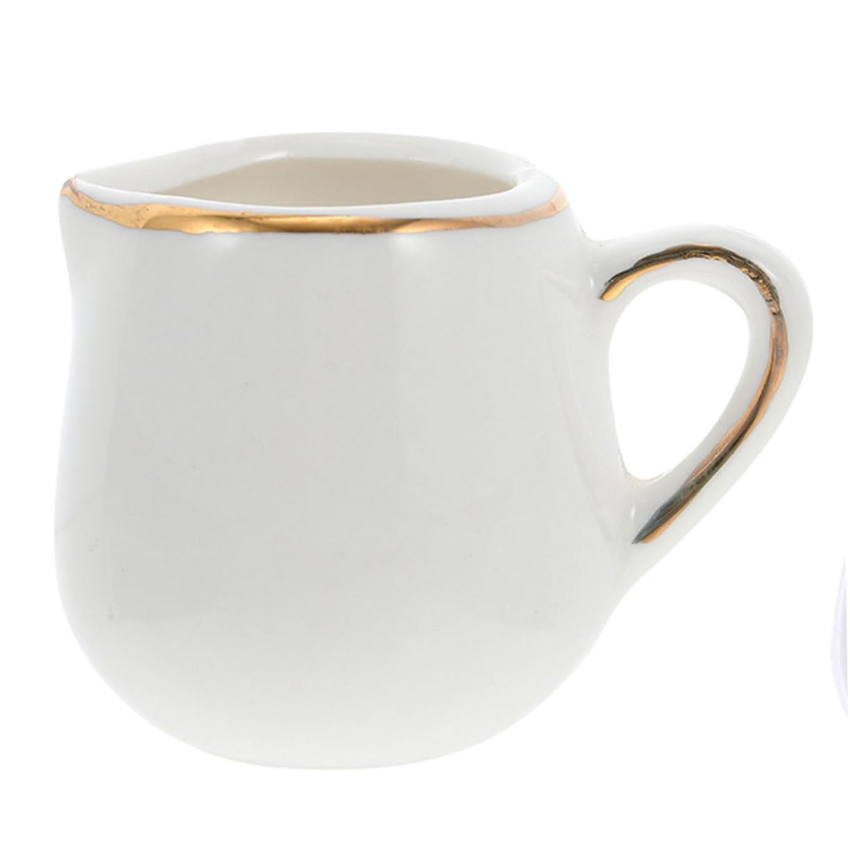 Mikinona Ceramic Milk Creamer Pitcher Large Handle Spoon for Latte Art Lightweight Easy to Cle