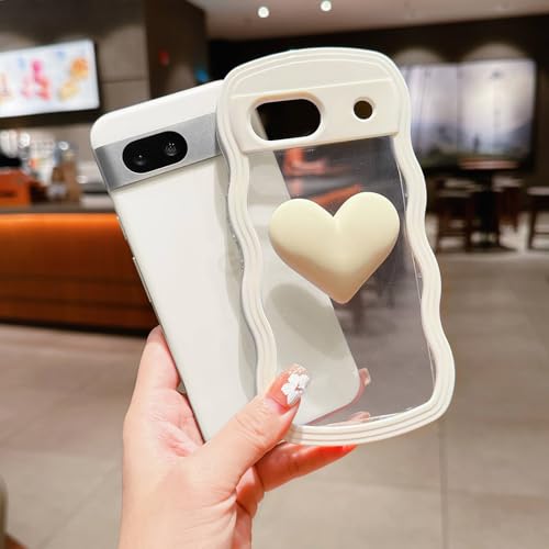 Coque Google Pixel 8A mignon cœur 3D, le cadeau parfait pour elle - 4