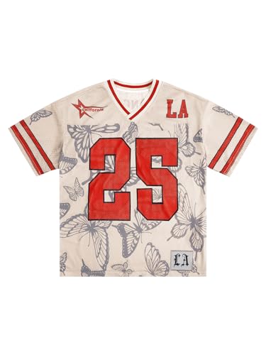 SOLY HUX Men's Summer Jersey Shirts Short Sleeve V Neck Graphic Tees Sports Baggy T-Shirt Tops