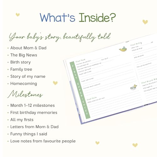 Image of Bonjour Baby: Baby Record & Memory Book (0-5 Years) - 140 Pages | Milestone Journal, Free Health Record Book & Stickers | Keepsake Album & Baby Shower Gift for Newborns & New Parents