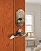 MiLocks DFL-02AQ Electronic Touchpad Entry Keyless Deadbolt and Passage Lever Combo, Antique Brass
