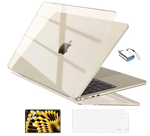 Image of EooCoo for MacBook Air 13 inch Case M5 /M4 /M3 /M2 2026-2022, Starlight | Easy Snap-On Fit for Mac Air 13.6 inch,Hard Shell & Keyboard Cover & Screen Film & Type-C Included, A3449 /A3240 /A3113 /A2681