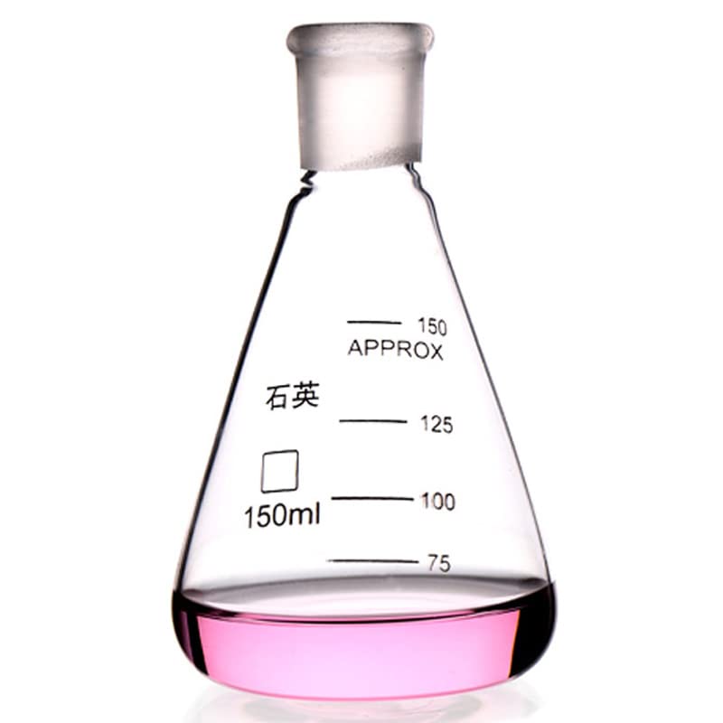 Quartz Triangle Flask Cone Flask high Temperature Resistant Transparent Solution Heating Debugging Bottle (500ML(1))