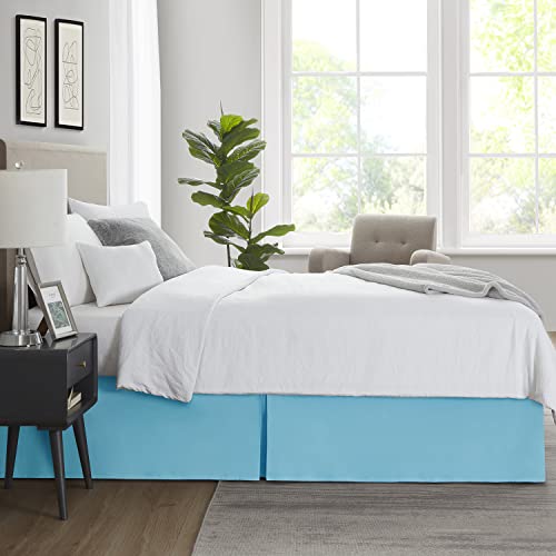 Image of Nestl Beach Blue Bed Skirt King Size - King Bed Skirt 14 Inch Drop - Brushed Microfiber Bed Skirts - Hotel Quality Pleated Bed Skirt - Shrinkage & Fade Resistant