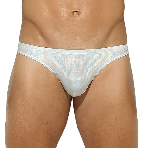 Mens Sexy Briefs with Bulge Pouch Seamless Low Rise Thongs Stretch Tagless Bikini Breathable Comfy Underwear