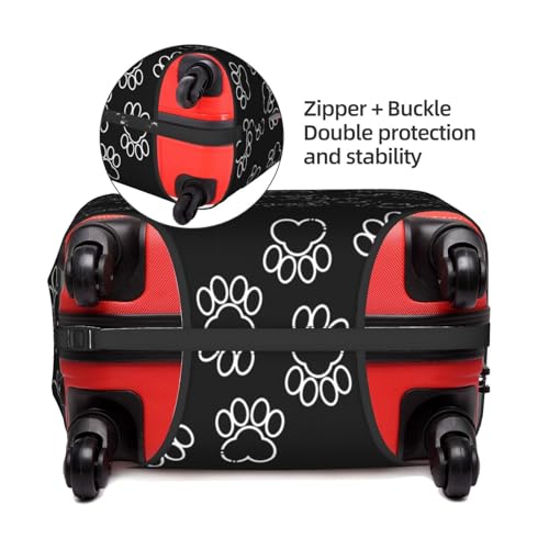 Black Paw Print Luggage Suitcase Cover, Stretchable Protection Luggage Stylish Suitcase Covers Medium4