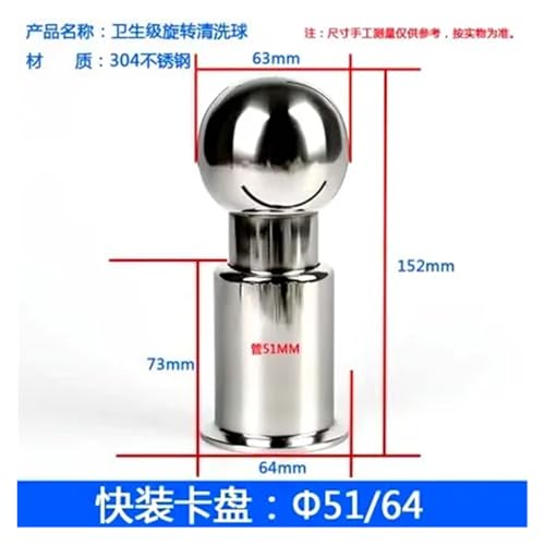 Boule d'aspersion rotative 32mm filetée pour éliminer les résidus de réservoir