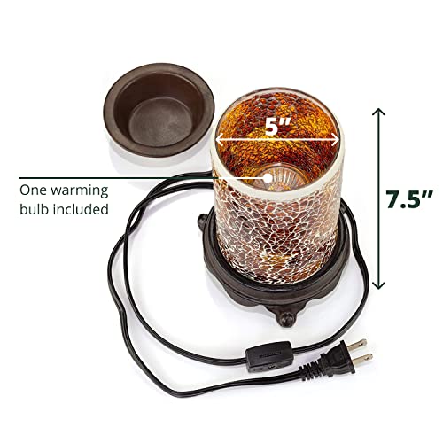 Vp Home Wall Plug-In Wax Warmer For Scented Wax Mosaic Glass Glowing Amber Electric Home Fragrance Warmer For Essential Oils Candle Wax Melts And Tarts Scent Warmer Night Light #TOP3