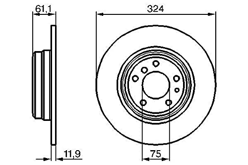 BOSCH 0 986 478 095, 2 szt Tarcze Hamulcowe tył 324mm