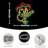 LLNEOX Fish Play Guitar Neon Sign Fish Neon Light Music LED Sign for Wall Decor Guitar Neon Light Sign for Bedroom Home Mexican Restaurant Animal Gift Guitar Lover