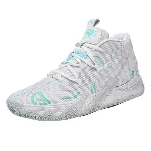 didopery Men's Lace Up High Top Basketball Shoes Chinese Style Breathable Non Slip Outdoor Sneakers Cushioning Workout Shoes for Fitness Training