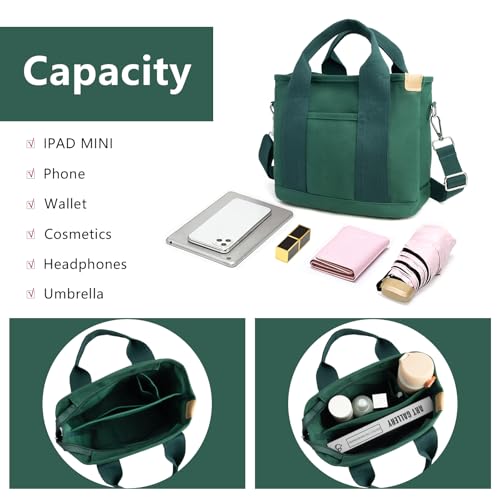 Image of IwIeIaIrI Small Tote Bag for Women,Canvas Mini Tote Bags with Zipper and Multi Pockets,Kids,Girls,Friends Gift 2026