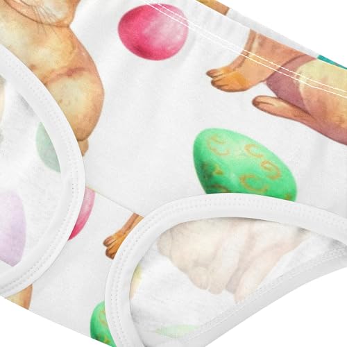 Rabbits Easter Eggs White Little Girl Panties Girls Underwear Toddlers Cotton Aesthetic Kids Undies Briefs 2t4